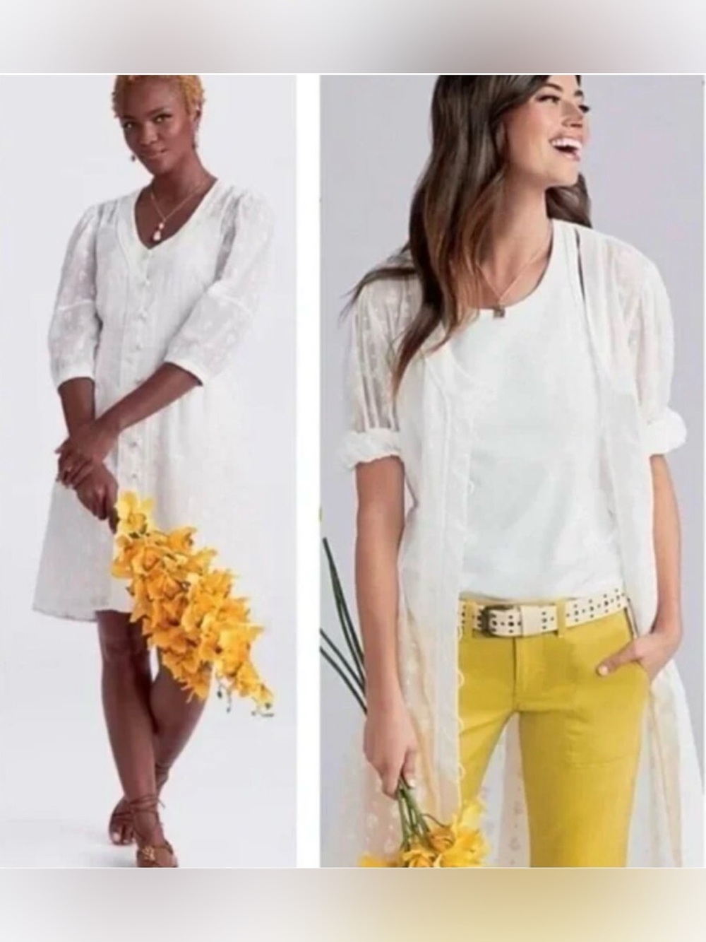 Cabi Midsummer White Dress #5943 Cotton Embroidered Size 8 - Picture 4 of 12